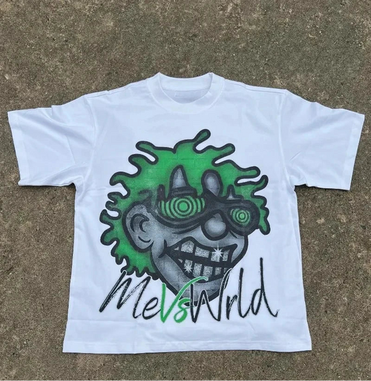 Green and Black graphic tee